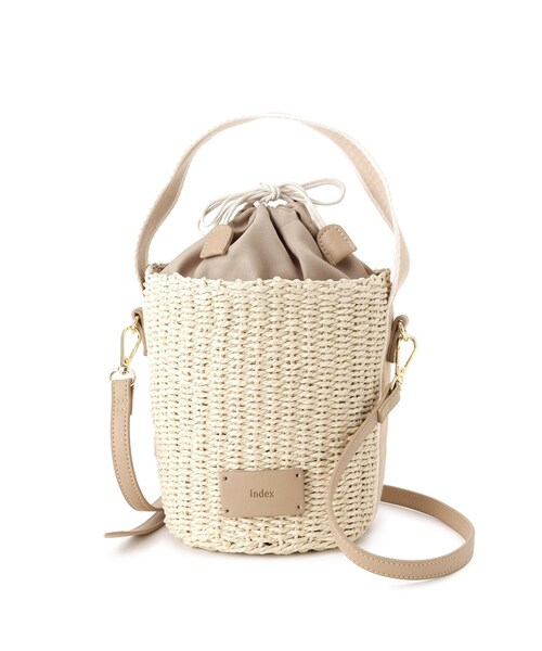 index（インデックス）の「◆ペーパーバケツかごバッグ【2WAY】（ショルダーバッグ・レディース・ブラック/グレー/ライトベージュ・00）」の11枚目の写真