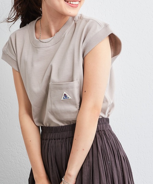 GEVACO(ゲバコ)の「【GEVACO / ゲバコ】天竺フレンチスリーブTee(Tシャツ/カットソー・レディース・チャコールグレー/パープル/ホワイト/ベージュ・MEDIUM)」の4枚目の写真