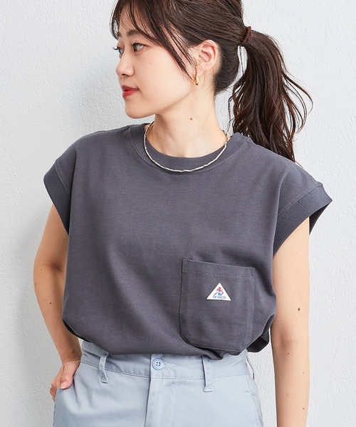 GEVACO(ゲバコ)の「【GEVACO / ゲバコ】天竺フレンチスリーブTee(Tシャツ/カットソー・レディース・チャコールグレー/パープル/ホワイト/ベージュ・MEDIUM)」の3枚目の写真