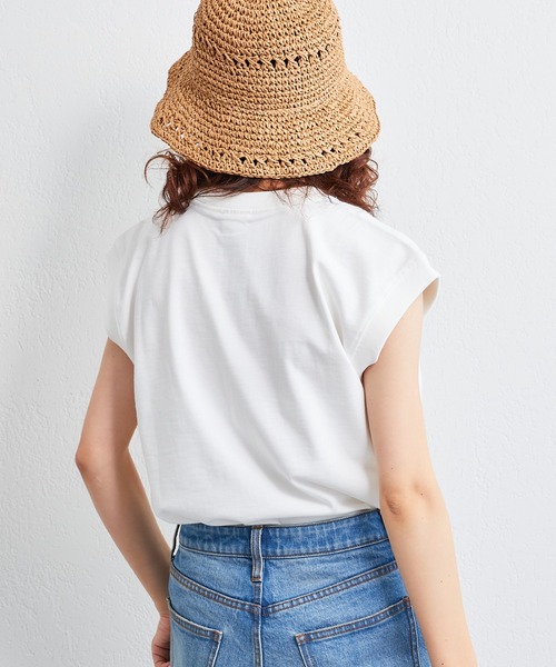GEVACO(ゲバコ)の「【GEVACO / ゲバコ】天竺フレンチスリーブTee(Tシャツ/カットソー・レディース・チャコールグレー/パープル/ホワイト/ベージュ・MEDIUM)」の17枚目の写真