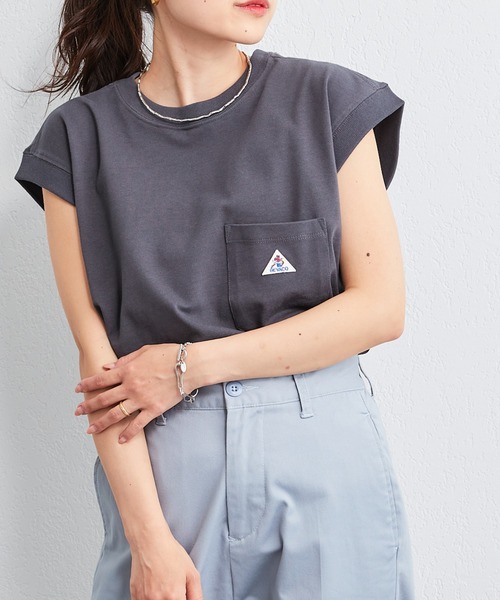 GEVACO(ゲバコ)の「【GEVACO / ゲバコ】天竺フレンチスリーブTee(Tシャツ/カットソー・レディース・チャコールグレー/パープル/ホワイト/ベージュ・MEDIUM)」の18枚目の写真
