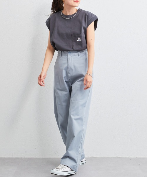 GEVACO(ゲバコ)の「【GEVACO / ゲバコ】天竺フレンチスリーブTee(Tシャツ/カットソー・レディース・チャコールグレー/パープル/ホワイト/ベージュ・MEDIUM)」の7枚目の写真