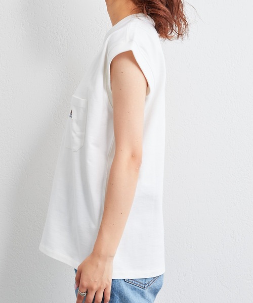 GEVACO(ゲバコ)の「【GEVACO / ゲバコ】天竺フレンチスリーブTee(Tシャツ/カットソー・レディース・チャコールグレー/パープル/ホワイト/ベージュ・MEDIUM)」の16枚目の写真