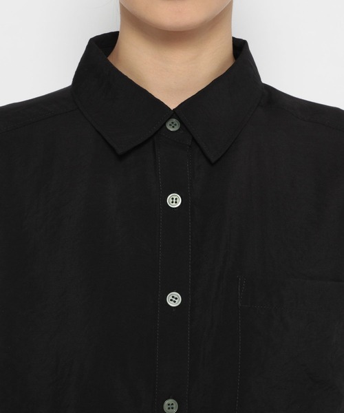 PAGEBOY（ページボーイ）の「ショートドロストシャツ（シャツ/ブラウス・レディース・ブラック/オフホワイト/チョコ・FREE）」の14枚目の写真