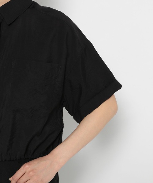 PAGEBOY（ページボーイ）の「ショートドロストシャツ（シャツ/ブラウス・レディース・ブラック/オフホワイト/チョコ・FREE）」の15枚目の写真