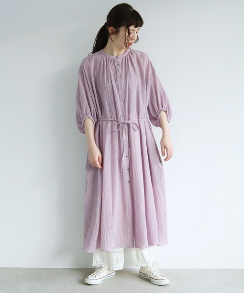 l'atelier du savon（アトリエドサボン）の「80s/SZボイル　しわしわワンピース（ワンピース・レディース・パープル/イエロー/ブルー・FREE）」の11枚目の写真