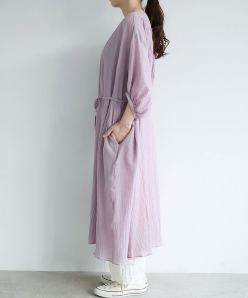 l'atelier du savon（アトリエドサボン）の「80s/SZボイル　しわしわワンピース（ワンピース・レディース・パープル/イエロー/ブルー・FREE）」の15枚目の写真