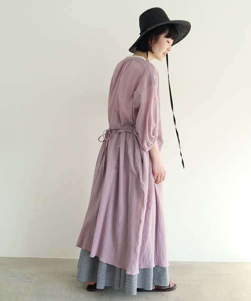 l'atelier du savon（アトリエドサボン）の「80s/SZボイル　しわしわワンピース（ワンピース・レディース・パープル/イエロー/ブルー・FREE）」の13枚目の写真