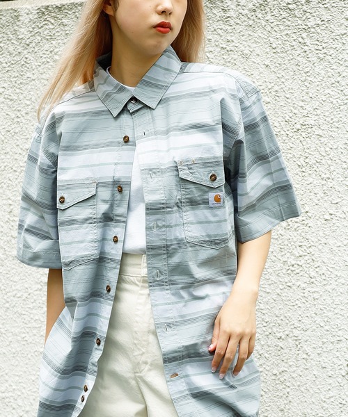 Carhartt(カーハート)の「Carhartt/カーハート RUGGED FLEX RELAXED FIT LIGHTWEIGHT SHORT-SLEEVE PLAID SHIRT 半袖シャツ(シャツ/ブラウス・メンズ・グレー/ネイビー系・XL/L/M)」の16枚目の写真