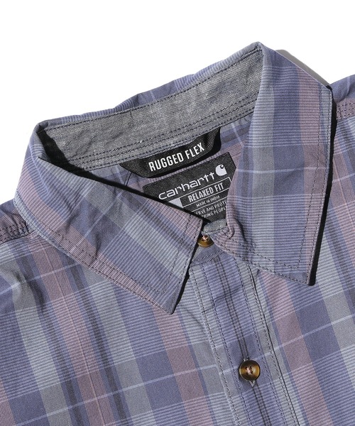 Carhartt(カーハート)の「Carhartt/カーハート RUGGED FLEX RELAXED FIT LIGHTWEIGHT SHORT-SLEEVE PLAID SHIRT 半袖シャツ(シャツ/ブラウス・メンズ・グレー/ネイビー系・XL/L/M)」の5枚目の写真