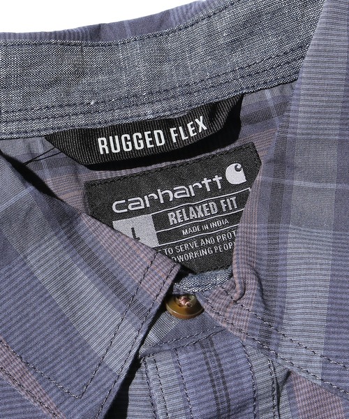 Carhartt(カーハート)の「Carhartt/カーハート RUGGED FLEX RELAXED FIT LIGHTWEIGHT SHORT-SLEEVE PLAID SHIRT 半袖シャツ(シャツ/ブラウス・メンズ・グレー/ネイビー系・XL/L/M)」の6枚目の写真