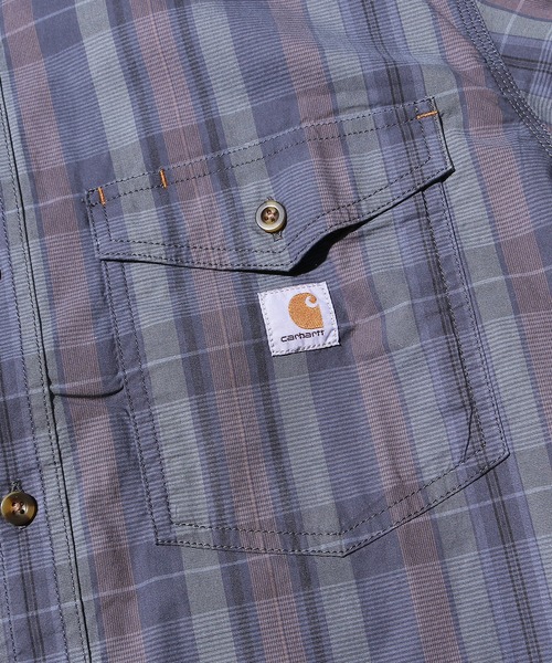 Carhartt(カーハート)の「Carhartt/カーハート RUGGED FLEX RELAXED FIT LIGHTWEIGHT SHORT-SLEEVE PLAID SHIRT 半袖シャツ(シャツ/ブラウス・メンズ・グレー/ネイビー系・XL/L/M)」の7枚目の写真