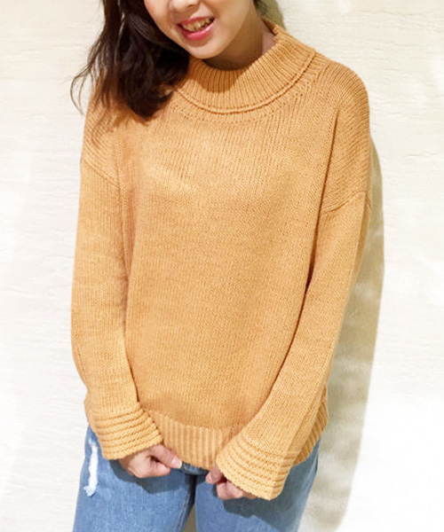 Kastane（カスタネ）の「【Kastane】リリヤーンざっくりニット（ニット/セーター・レディース・アイボリー/オレンジ/ライトグリーン・FREE）」の3枚目の写真