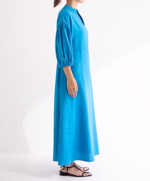 bohmal（ボマール）の「リネンスキッパーロングワンピース（ワンピース・レディース・ブラック/オフホワイト/ライム/アイボリー/ブルー・FREE）」の18枚目の写真