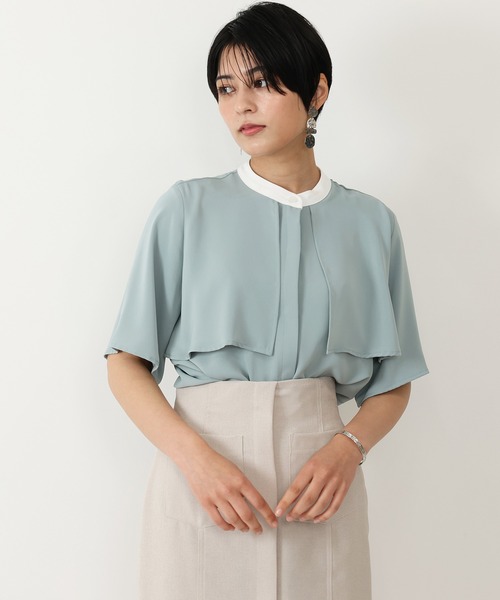 LOUISE ODIER(ルイーズオディール)の「バンドカラー配色トレンチブラウス(シャツ/ブラウス・レディース・ブラウン/ミント/ライトグレー/ベージュ/ホワイト・MEDIUM)」の17枚目の写真