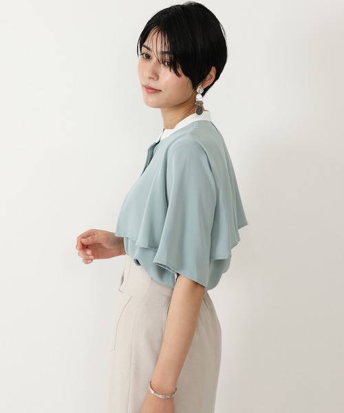 LOUISE ODIER(ルイーズオディール)の「バンドカラー配色トレンチブラウス(シャツ/ブラウス・レディース・ブラウン/ミント/ライトグレー/ベージュ/ホワイト・MEDIUM)」の18枚目の写真