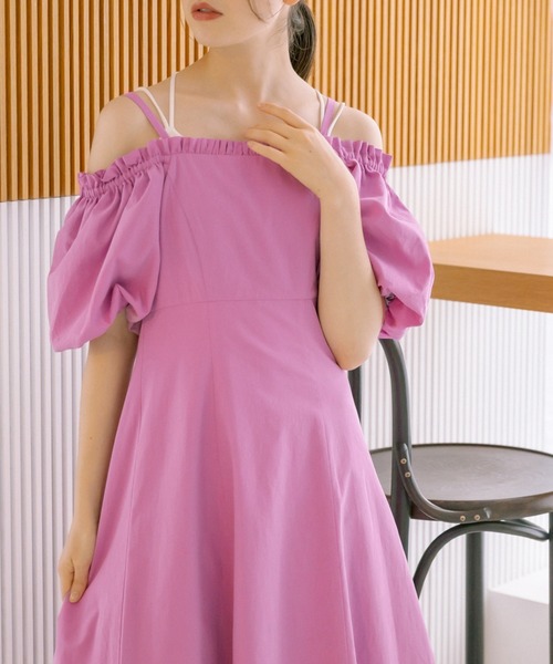 OLIVE de OLIVE ノースリーブシャツミニワンピース ピンク OLIVE des