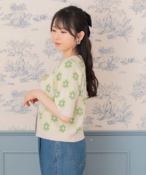 pon★♡8重ガーゼケット♡ミニサイズ2450円 ems excite（エムズエキサイト）の「フラワーカーデSET（ニット