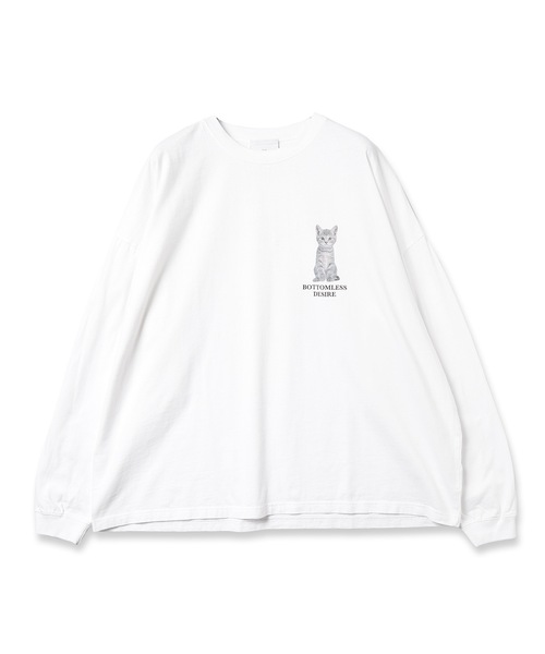 .efiLevol(エフィレボル)の「BOTTOMLESS DESIRE Cat L/S Tee(Tシャツ/カットソー・メンズ・ホワイト/ブラック・3/2)」の2枚目の写真