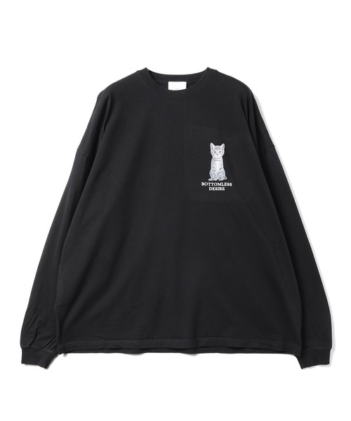 .efiLevol(エフィレボル)の「BOTTOMLESS DESIRE Cat L/S Tee(Tシャツ/カットソー・メンズ・ホワイト/ブラック・3/2)」の1枚目の写真