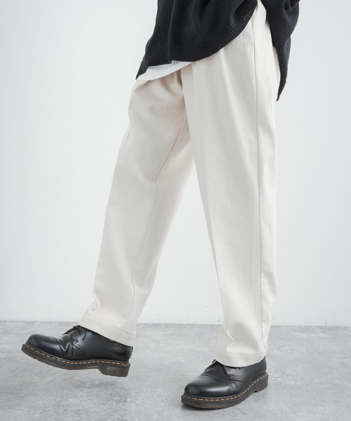 Audience（オーディエンス）の「日本製 綿麻デニム2タックワイドテーパードイージーパンツ AUD3528（デニムパンツ・メンズ・インディゴブルー/ダークインディゴブルー/キナリ・XL/M/L）」の4枚目の写真