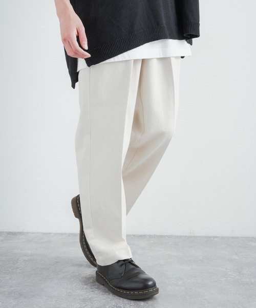 Audience（オーディエンス）の「日本製 綿麻デニム2タックワイドテーパードイージーパンツ AUD3528（デニムパンツ・メンズ・インディゴブルー/ダークインディゴブルー/キナリ・XL/M/L）」の5枚目の写真