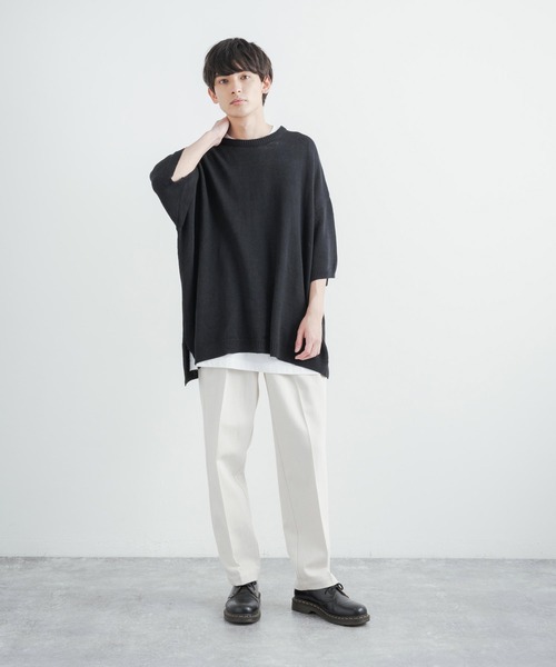 Audience（オーディエンス）の「日本製 綿麻デニム2タックワイドテーパードイージーパンツ AUD3528（デニムパンツ・メンズ・インディゴブルー/ダークインディゴブルー/キナリ・XL/M/L）」の7枚目の写真