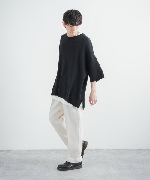 Audience（オーディエンス）の「日本製 綿麻デニム2タックワイドテーパードイージーパンツ AUD3528（デニムパンツ・メンズ・インディゴブルー/ダークインディゴブルー/キナリ・XL/M/L）」の8枚目の写真