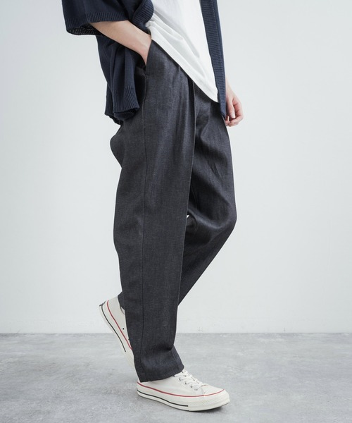 Audience（オーディエンス）の「日本製 綿麻デニム2タックワイドテーパードイージーパンツ AUD3528（デニムパンツ・メンズ・インディゴブルー/ダークインディゴブルー/キナリ・XL/M/L）」の13枚目の写真