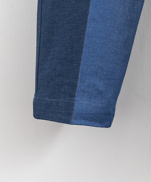 Audience（オーディエンス）の「日本製 綿麻デニム2タックワイドテーパードイージーパンツ AUD3528（デニムパンツ・メンズ・インディゴブルー/ダークインディゴブルー/キナリ・XL/M/L）」の21枚目の写真