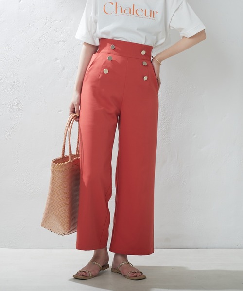 natural couture（ナチュラルクチュール）の「WEB限定/マリンワイドパンツ（その他パンツ・レディース・アイボリー/グリーン/ネイビー/オレンジ・FREE）」の4枚目の写真