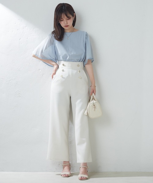 natural couture（ナチュラルクチュール）の「WEB限定/マリンワイドパンツ（その他パンツ・レディース・アイボリー/グリーン/ネイビー/オレンジ・FREE）」の8枚目の写真