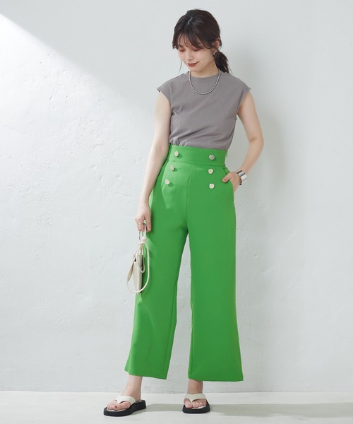 natural couture（ナチュラルクチュール）の「WEB限定/マリンワイドパンツ（その他パンツ・レディース・アイボリー/グリーン/ネイビー/オレンジ・FREE）」の14枚目の写真