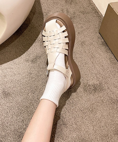 Doula Doula(ドゥーラドゥーラ)の「グルカプラットフォームサンダル(サンダル・レディース・ブラック/オフホワイト・S/M/L)」の13枚目の写真