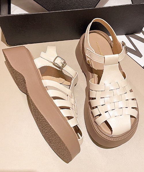 Doula Doula(ドゥーラドゥーラ)の「グルカプラットフォームサンダル(サンダル・レディース・ブラック/オフホワイト・S/M/L)」の10枚目の写真