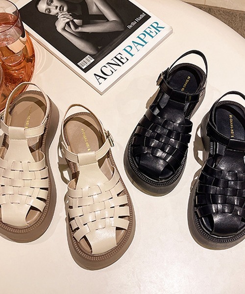 Doula Doula(ドゥーラドゥーラ)の「グルカプラットフォームサンダル(サンダル・レディース・ブラック/オフホワイト・S/M/L)」の18枚目の写真