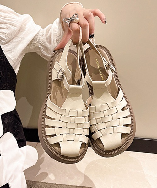 Doula Doula(ドゥーラドゥーラ)の「グルカプラットフォームサンダル(サンダル・レディース・ブラック/オフホワイト・S/M/L)」の19枚目の写真