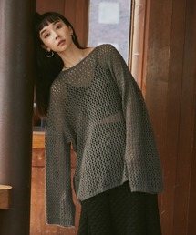 Happy John | mesh over knit tops / メッシュオーバーニットトップス(その他トップス)