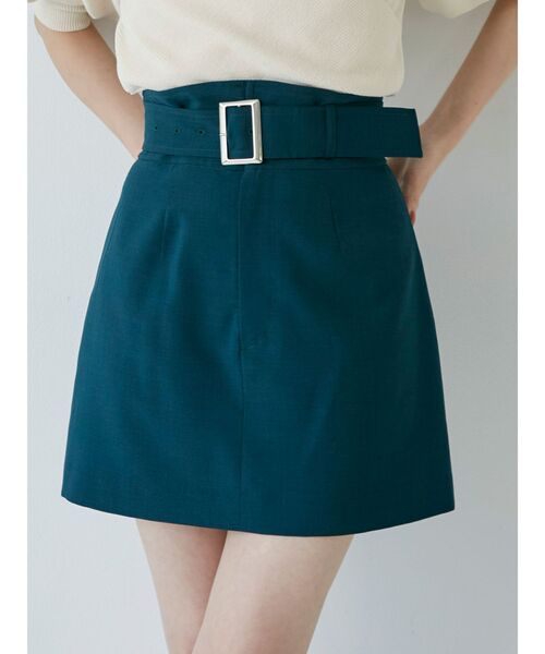MURUA（ムルーア）の「カーブウエストミニスカート【セットアップ着用可】（スカート・レディース・グリーン/グレー/ブラウン・1/2）」の3枚目の写真