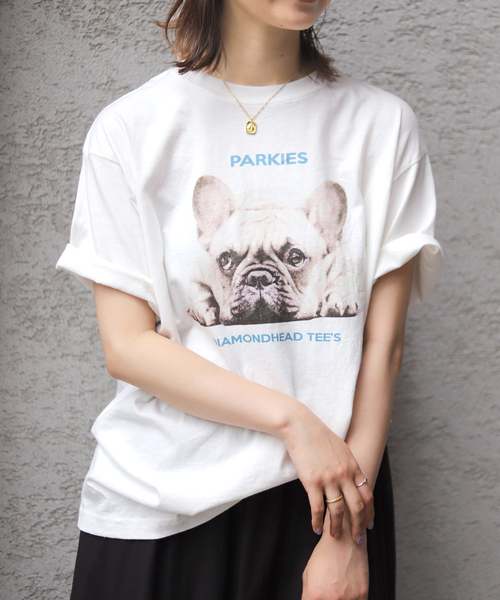 SLOBE IENA(スローブイエナ)の「【PARKIES/パーキーズ】 プリントTシャツ(Tシャツ/カットソー・レディース・ホワイト/ホワイト×ホワイト/ホワイト系その他・FREE)」の3枚目の写真