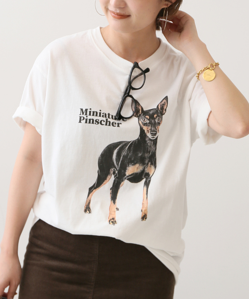 SLOBE IENA(スローブイエナ)の「【PARKIES/パーキーズ】 プリントTシャツ(Tシャツ/カットソー・レディース・ホワイト/ホワイト×ホワイト/ホワイト系その他・FREE)」の2枚目の写真