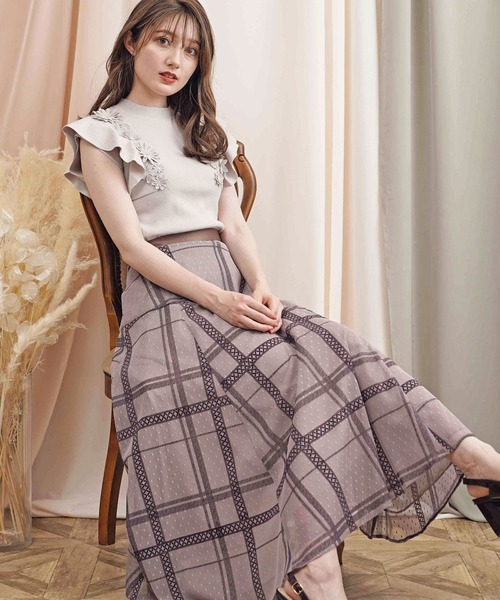 NOELA（ノエラ）の「パターンフロッキーレーススカート（スカート・レディース・ブラック/ベージュ/モカ/その他1・S/M）」の3枚目の写真