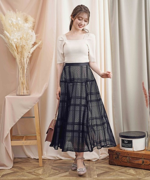 NOELA（ノエラ）の「パターンフロッキーレーススカート（スカート・レディース・ブラック/ベージュ/モカ/その他1・S/M）」の15枚目の写真