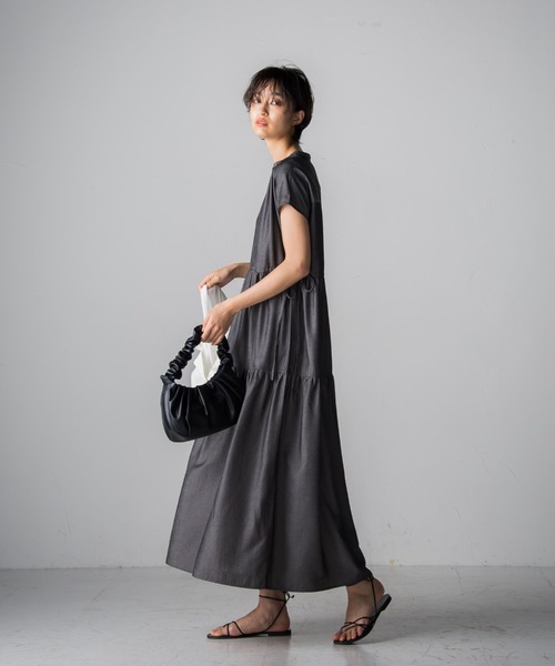 socolla（ソコラ）の「【socolla】デニムライクティアードワンピース（ワンピース・レディース・ブラック/ネイビー/ブルー・M）」の13枚目の写真