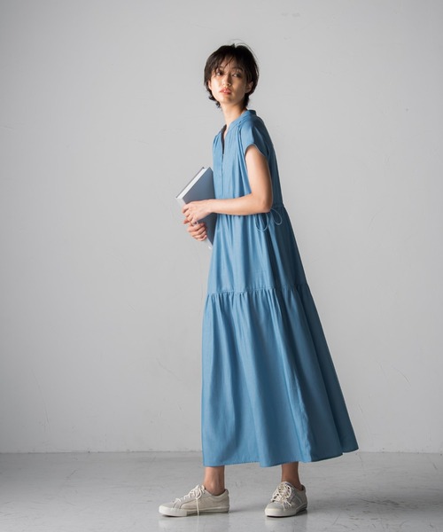 socolla（ソコラ）の「【socolla】デニムライクティアードワンピース（ワンピース・レディース・ブラック/ネイビー/ブルー・M）」の20枚目の写真