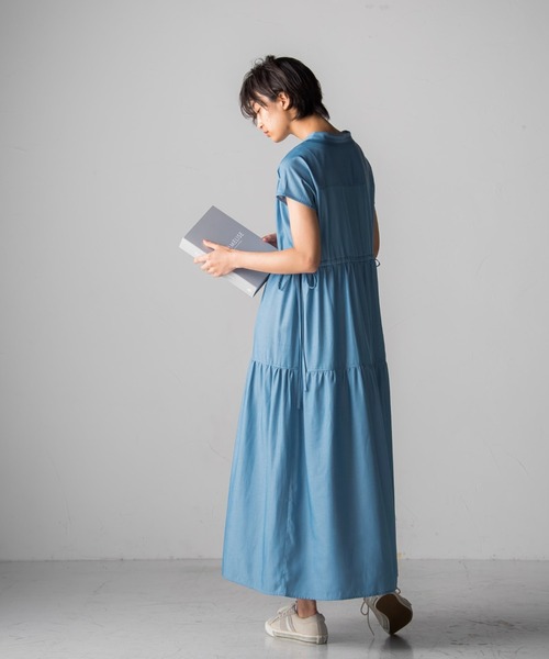 socolla（ソコラ）の「【socolla】デニムライクティアードワンピース（ワンピース・レディース・ブラック/ネイビー/ブルー・M）」の22枚目の写真