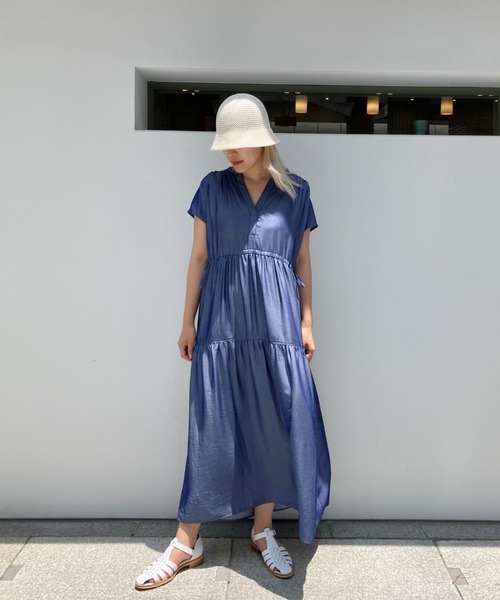 socolla（ソコラ）の「【socolla】デニムライクティアードワンピース（ワンピース・レディース・ブラック/ネイビー/ブルー・M）」の5枚目の写真