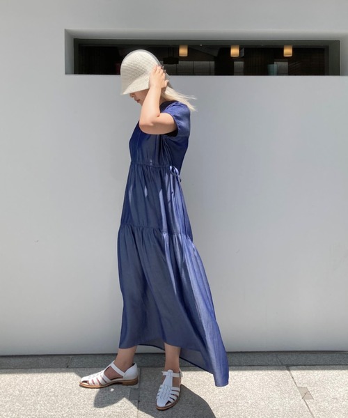 socolla（ソコラ）の「【socolla】デニムライクティアードワンピース（ワンピース・レディース・ブラック/ネイビー/ブルー・M）」の7枚目の写真