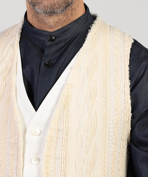caban（キャバン）の「■CABaN ツイードコンビベスト（ベスト・メンズ・ホワイト・FREE）」の4枚目の写真