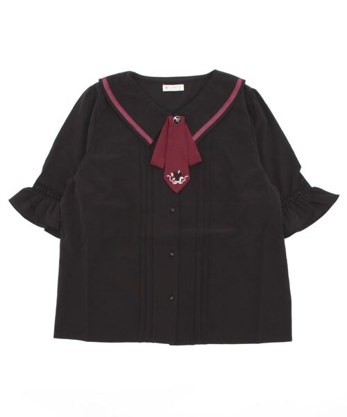 axes femme(アクシーズファム)の「タイ付ブラウス(シャツ/ブラウス・レディース・ブラック/キナリ/ベージュ・MEDIUM/LARGE)」の8枚目の写真